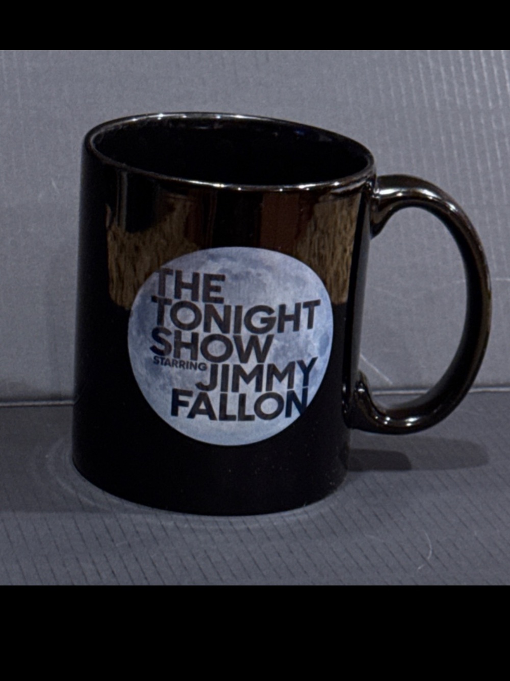 The Tonight Show Starting Jimmy Fallon Black Logo Ceramic Moon Mug: NBC